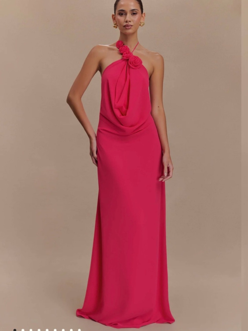 Rosalia Cowl Neck Maxi Dress - Rasberry